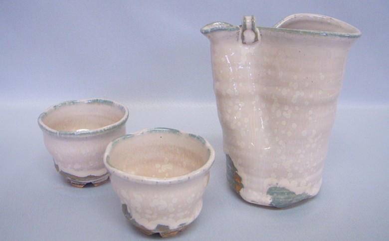 萩焼 白結晶冷酒器｜HG000108