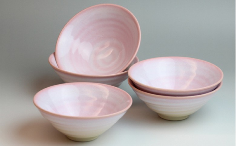 萩焼　つぼみ平小鉢揃 5個セット｜HG000143