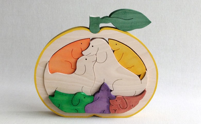 萩・十二支の夏みかん 専用飾り台付（いぬ）｜HG000177