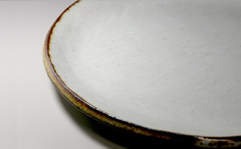 萩焼　皮くじら丸皿｜HG000302