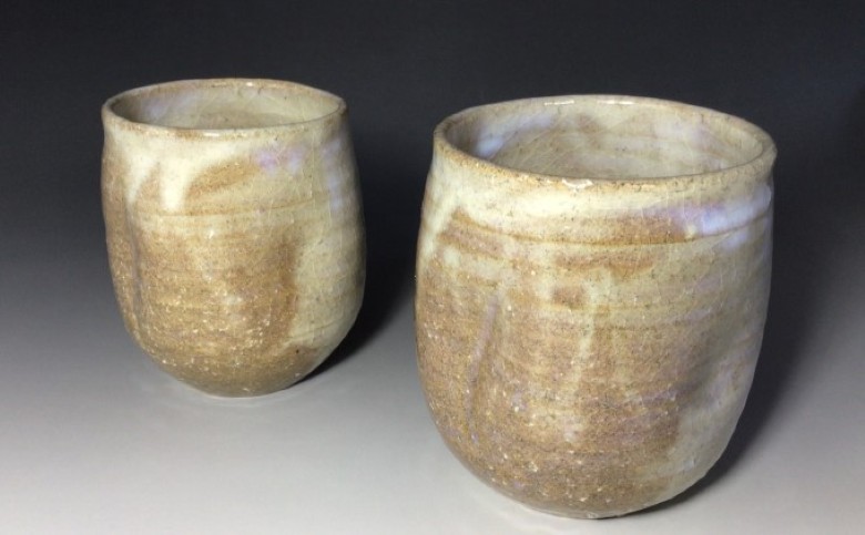 萩焼 夫婦 湯呑　知明作｜HG000455