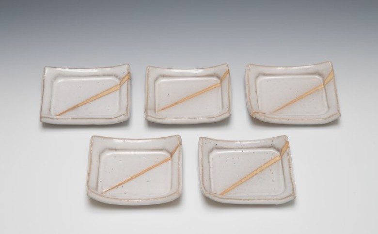 萩焼 豆皿5枚組　知明作｜HG000456