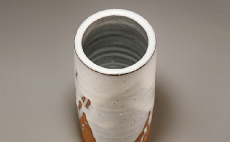 萩焼　筒花入れ・フラワーベース花瓶｜HG000482