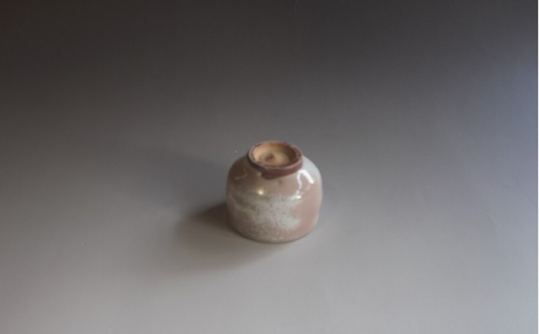 萩焼　8代佳炎作 白萩ぐい呑｜HG000612