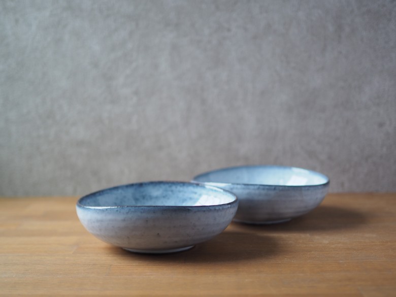 たわみペア中鉢（グレー）｜HG000662