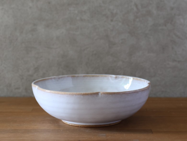 鉢 萩焼 輪花鉢 白萩釉 工芸品｜HG000927