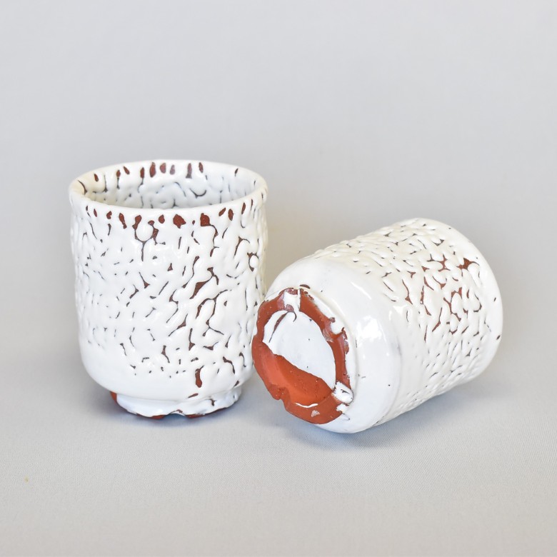 萩焼 梅花皮組湯呑「残雪」｜HG000947