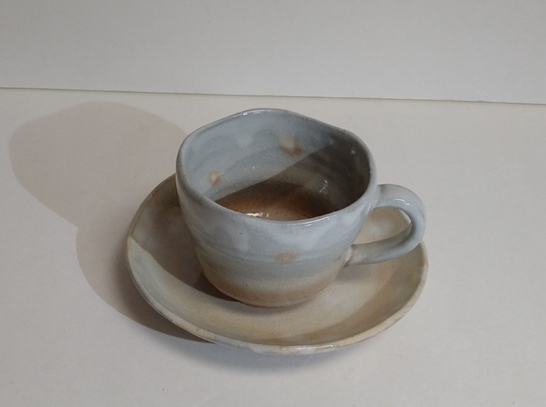 萩焼 コーヒー碗 ヒラヒラ ソロ｜HG001002
