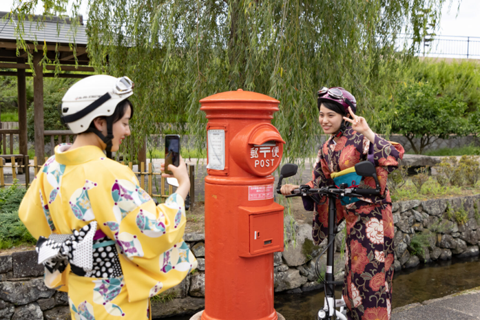 萩を電動キックボードで巡る“中村釣具店むらやカフェ”レトロプラン（軽食セット付き）1組1名様コース　体験型ツアー返礼品｜HGH00050