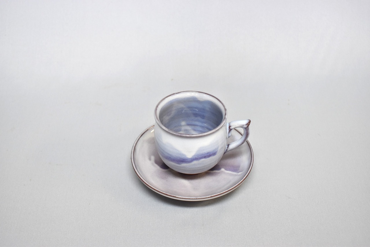 萩焼 萩むらさきコーヒーカップ(丸)｜HG000106