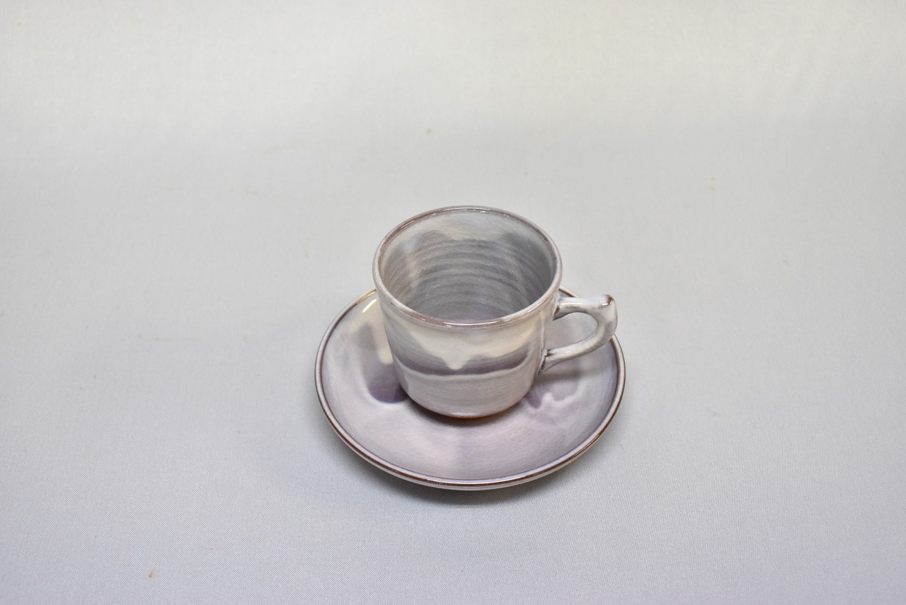 萩焼 萩むらさきコーヒーカップ (角)｜HG000107