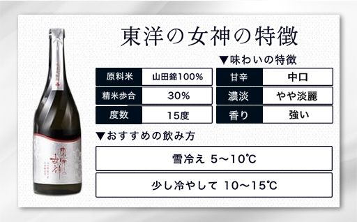 澄川酒造 純米大吟醸 東洋の女神 720ml 日本酒 お酒 山田錦 純米 山口県｜HG001075