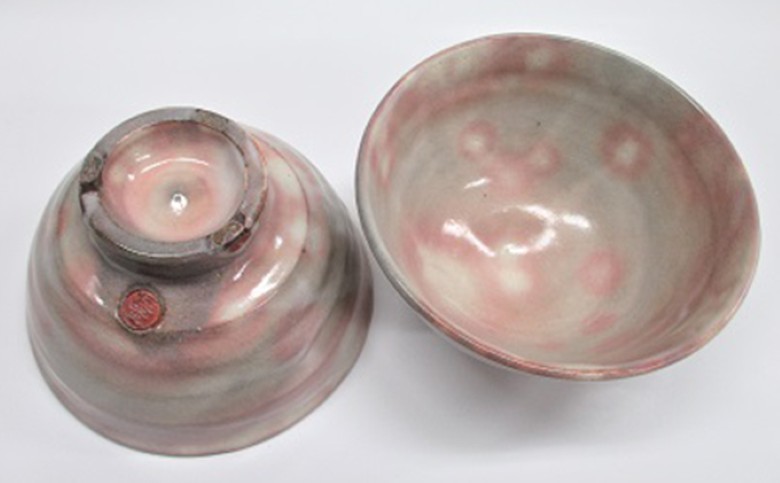 萩焼 8代佳炎作　ペア化粧飯茶碗｜HG000020