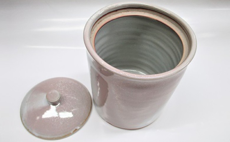 萩焼 8代佳炎作　窯変白萩水指｜HG000023