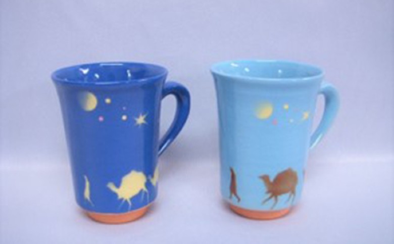 萩焼 シルクロードペアマグカップ｜HG000087