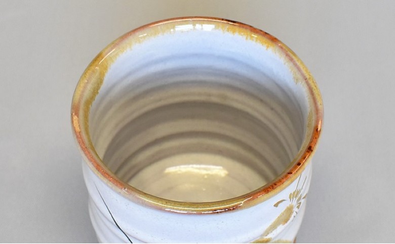 萩焼 草花文金銀彩湯呑｜HG000091