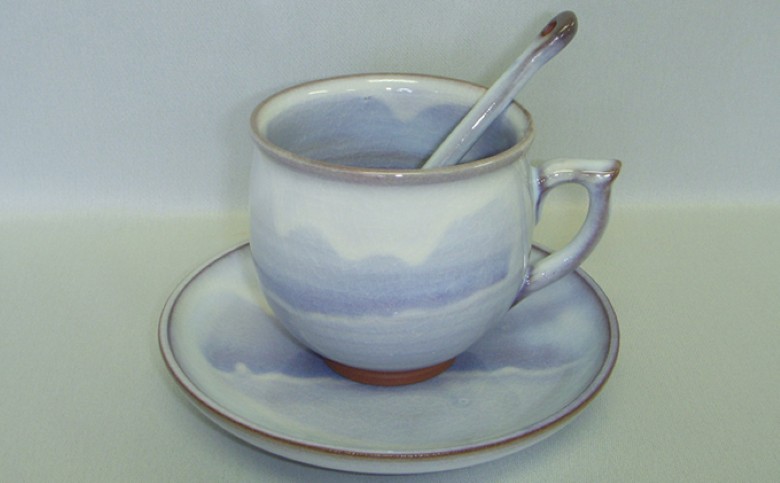 萩焼 萩むらさきコーヒーカップ(丸)｜HG000106