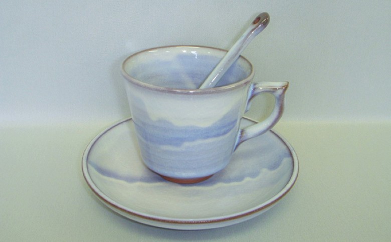 萩焼 萩むらさきコーヒーカップ (角)｜HG000107