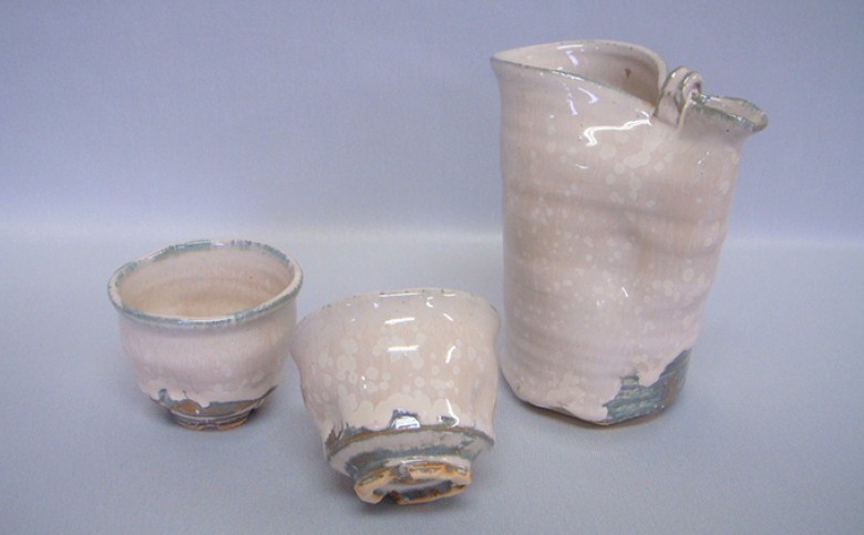 萩焼 白結晶冷酒器｜HG000108