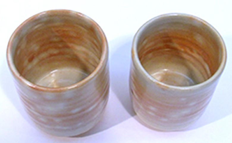 萩焼 萩粉引湯呑（夫婦）｜HG000126