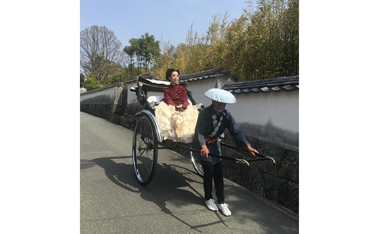 萩で貴婦人の体験を！萩城下町人力車体験 真珠コース｜HG000278