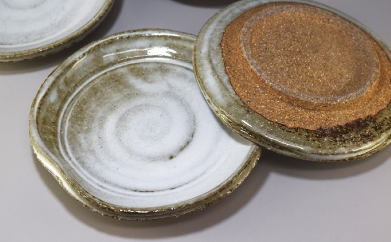 萩焼　荒丸皿　5客揃｜HG000331