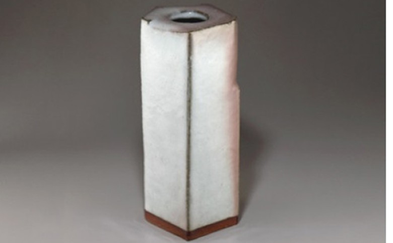 萩焼　窯変面取り花入れ｜HG000342