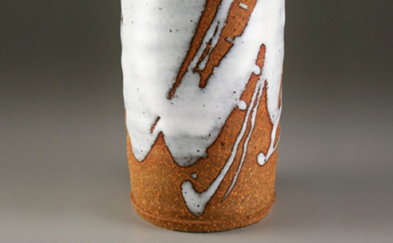 萩焼　筒花入れ・フラワーベース花瓶｜HG000482