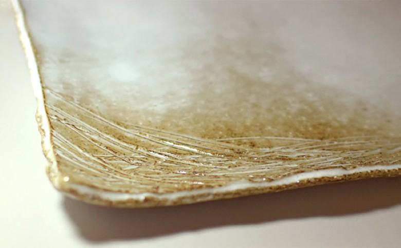 萩焼　四方大皿｜HG000554