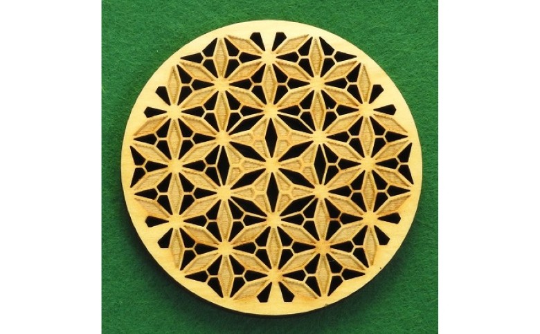 伝統文様コースター 北斎と光琳 桧製 6枚組｜HG000577