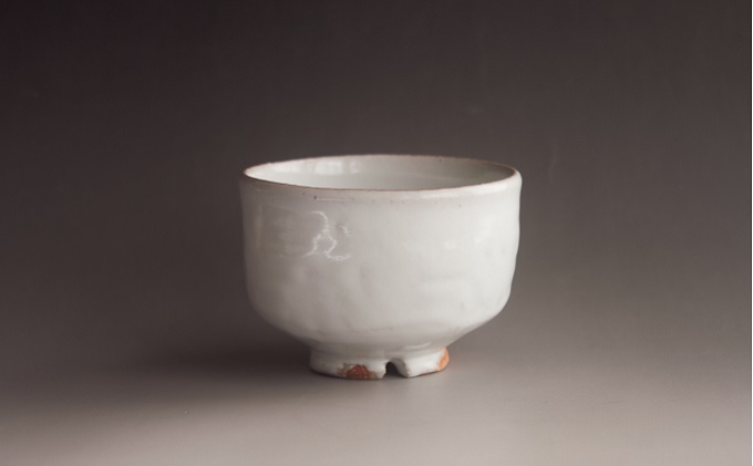 萩焼　8代佳炎作 白萩高台茶碗｜HG000613