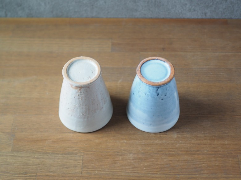 ペアフリーカップ（粉引、グレー）｜HG000654