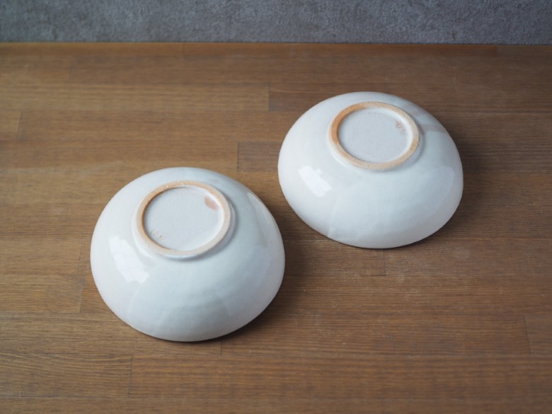 たわみペア中鉢（粉引）｜HG000663