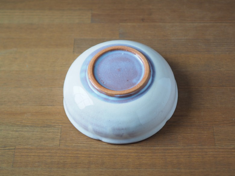 輪花6寸鉢（粉引紫）｜HG000664