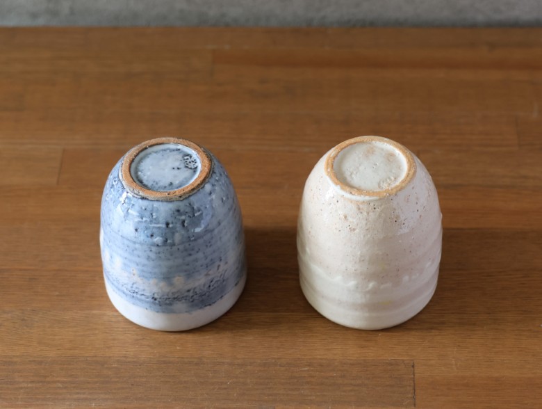 萩焼 ペア フリーカップ セット グレー 粉引 湯呑み 湯呑 器 工芸品｜HG000920