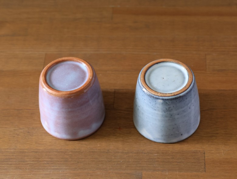 萩焼 ペア 蕎麦猪口 カップ セット グレー 粉引紫 そば猪口 器 工芸品｜HG000922