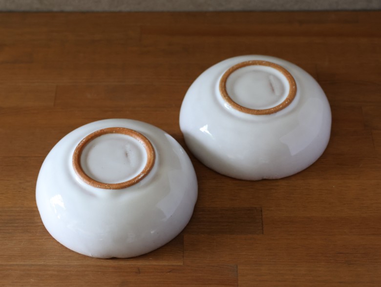 皿 萩焼 ペア 輪花中鉢 白萩釉 お皿 器 工芸品｜HG000926