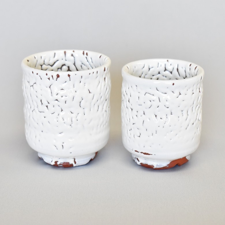 萩焼 梅花皮組湯呑「残雪」｜HG000947