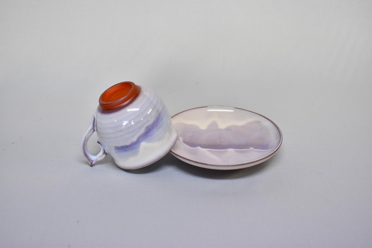 萩焼 萩むらさきコーヒーカップ(丸)｜HG000106