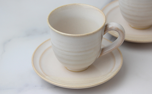 萩焼　珈琲５客セット　淡雪｜HGH00096