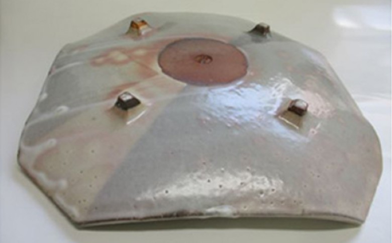 8代佳炎作　萩焼　掛分　角切皿｜HG000018