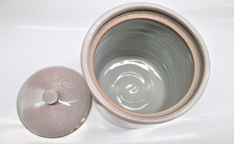 萩焼 8代佳炎作　窯変白萩水指｜HG000023