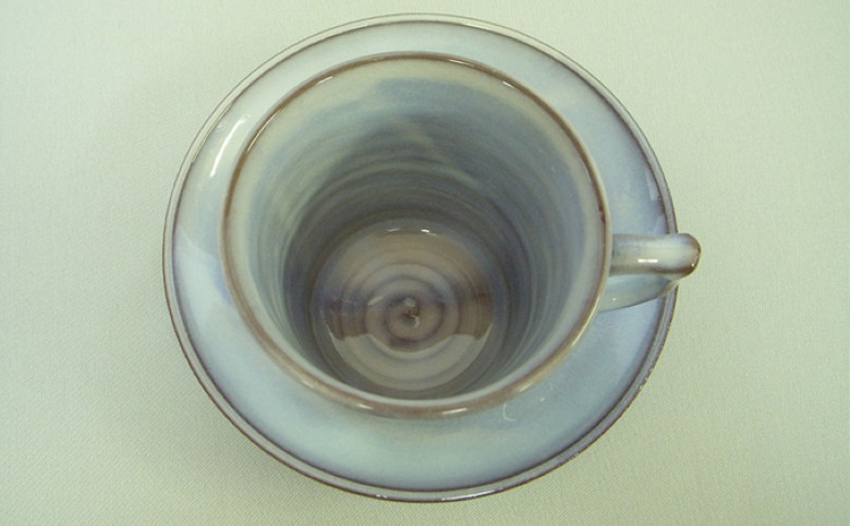 萩焼 萩むらさきコーヒーカップ (角)｜HG000107