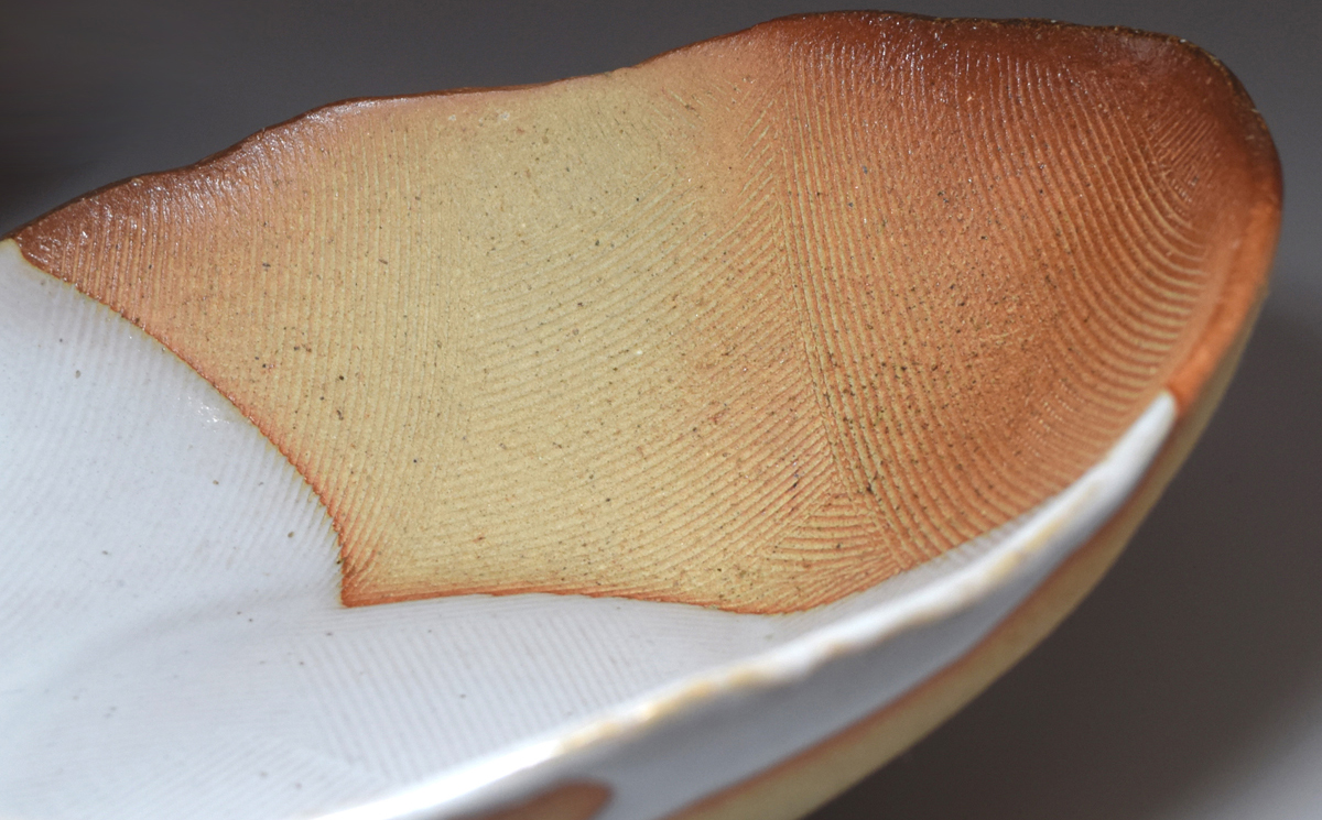 萩焼　楕円掛分深皿 カレー・パスタ皿｜HG000326