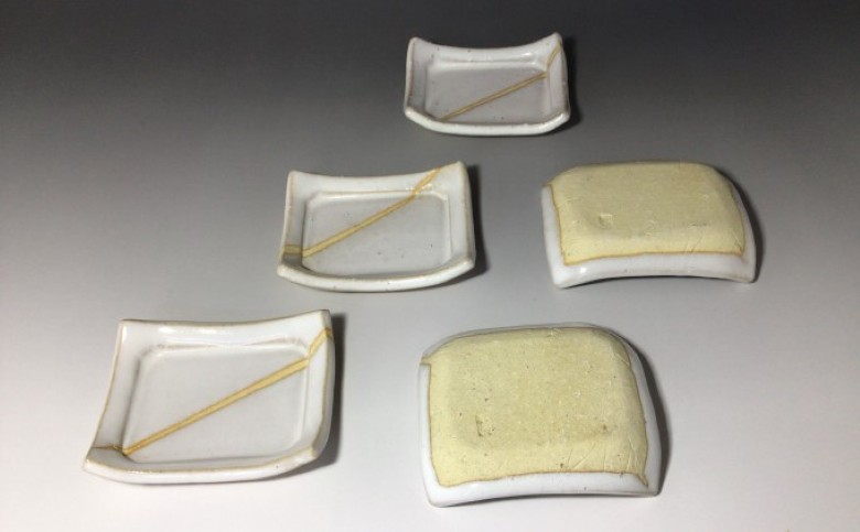 萩焼 豆皿5枚組　知明作｜HG000456