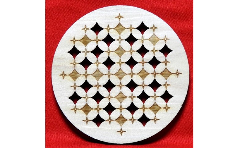 伝統文様コースター 萩の花こよみ 桧製 6枚組｜HG000578