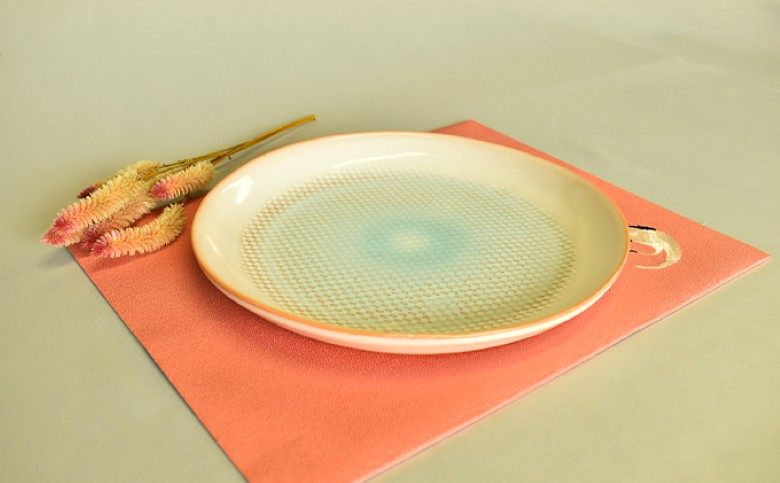 萩焼 スカイブルー大皿｜HG000632