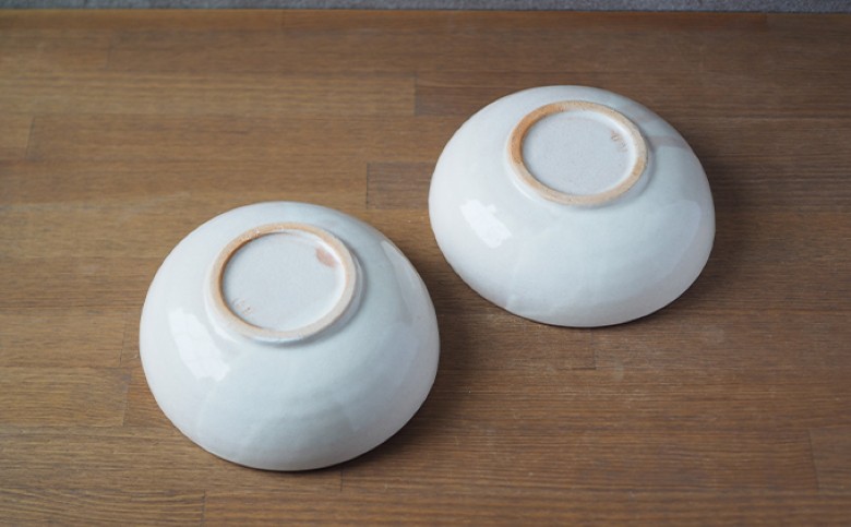 たわみペア中鉢（粉引）｜HG000663