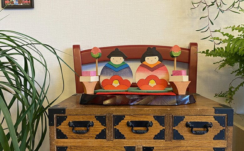 ひな祭り 椿びな もうせん用フェルト付・台座用葉2枚付 ひな人形 ひな飾り｜HG000792