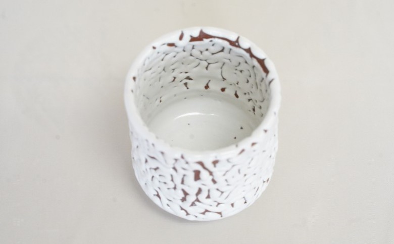 萩焼 梅花皮湯呑「残雪」｜HG000946